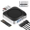 BAOZEE Mac mini M4 Dock with NVMe SSD Enclosure, Docking Station Dual Monitor for Mac mini M4/M4 Pro, 6-Port USB-C Hub with 4K60Hz HDMI, DisplayPort, SD/TF Card Reader, 10Gbps USB-A view 1