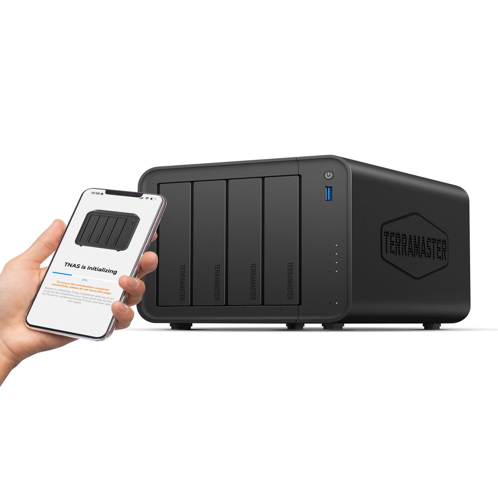 TERRAMASTER F4-425 4-Bay NAS Storage Intel x86 Quad-Core CPU, 4GB RAM, 2.5GbE LAN, Network Attached Storage Multimedia Server for Home Users (Diskless)