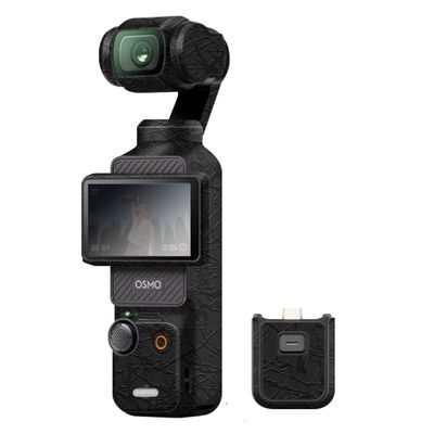 Pocket3 Camera Decal Skin Creator Combo Sticker Vinyl Wrap Anti-Scratch Protective Film Coat Accessories for DJI Osmo Pocket 3 (Splash Ultra Black)