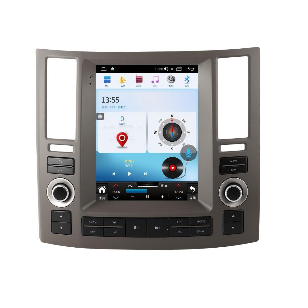10.4 Inch Android 14 Car Stereo Radio for Infiniti FX35 FX45 2008-2011 Multimedia Player GPS Navigation Carplay Android Auto WiFi 1080P Stereo Replacement Head Unit 6+128GB
