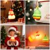 Christmas Night Light Set of 3,Rechargeable Dimmable Christmas Snowman Night Lamp,Cute Christmas Tree Decor Nightlight for Nursery Kids Hangable Squishy Silicone Boot Lights Gifts Holiday Decor view 4