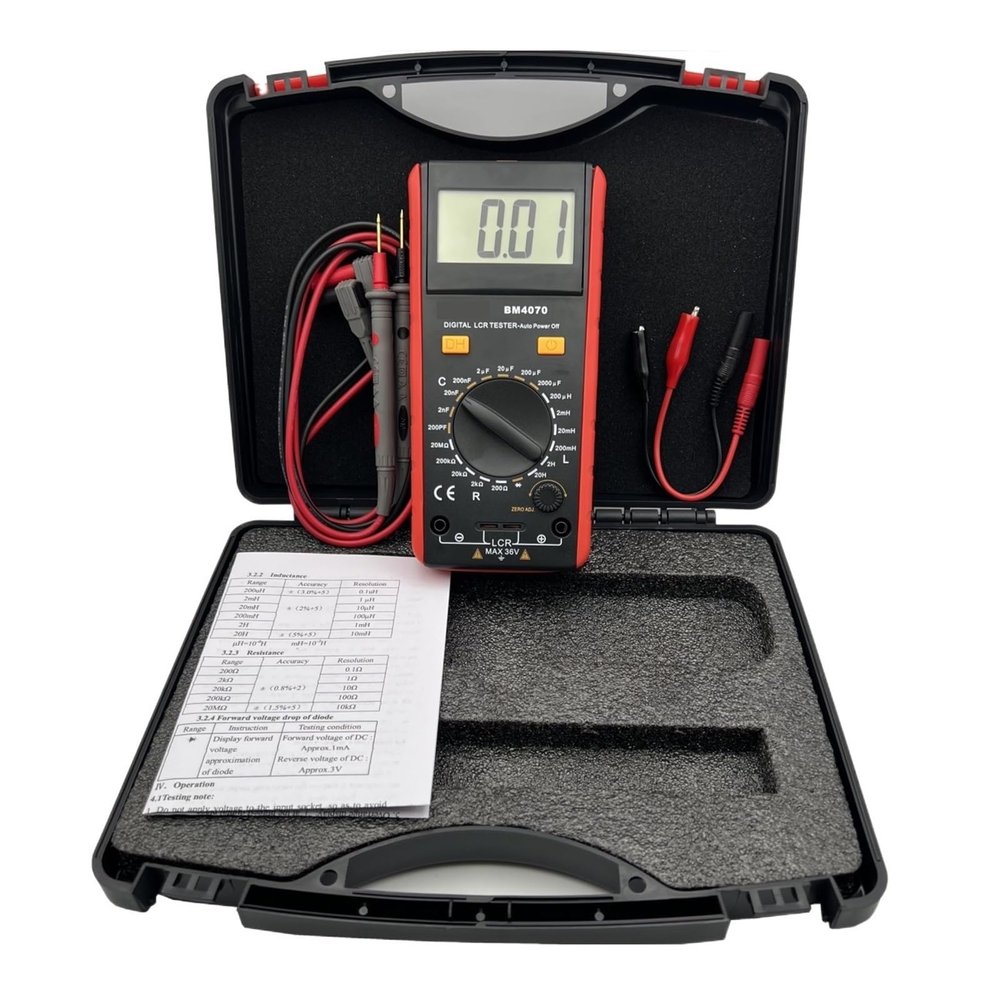 LIBODD LCR Meter LCR Multimeter Tester Digital Inductance Capacitance Resistance Meter with LCD Over-Range Display(Good Pen add Box)