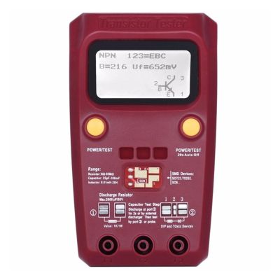 LIBODD Digital Transistor Tester Multimeter SMD Components Diode Triode Capacitance Inductance Resistance LCR Meter(ESR02PRO-Red)