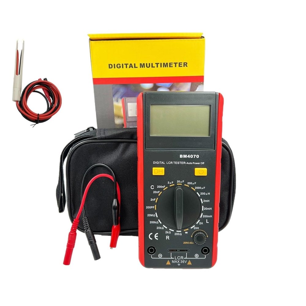 LIBODD LCR Meter LCR Multimeter Tester Digital Inductance Capacitance Resistance Meter with LCD Over-Range Display(Add Good SMD Clip)