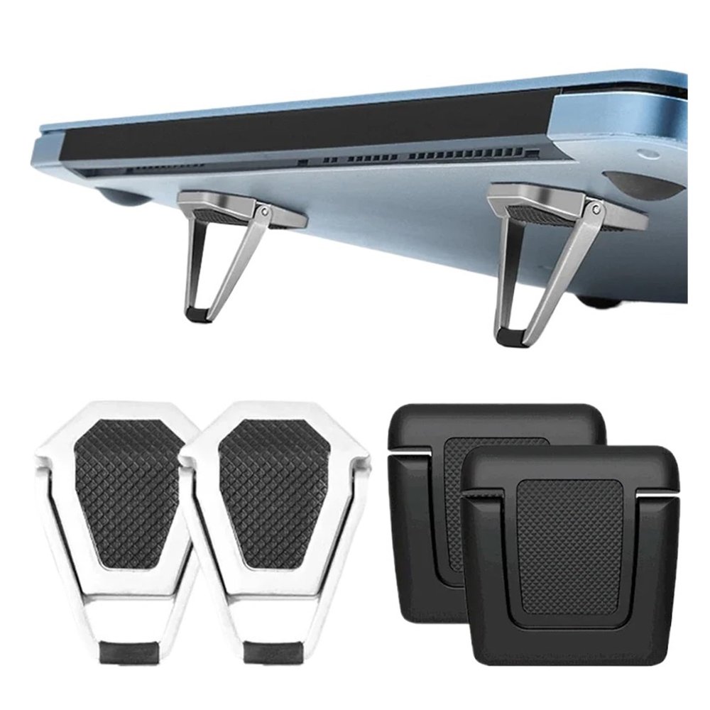 NZXEDVHU Metal Foldable Laptop Stand Anti-Slip Base Stand Supports Mini Cooling Stand Feet(2pcs Plastic)