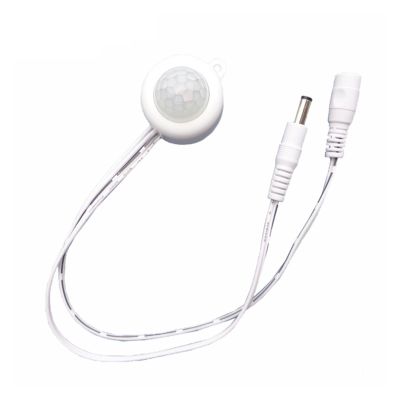 BIJKHSISN DC5V-24V 12V 5A PIR Human Body Infrared Motion Sensor Detector Control LED Light bar DC Connector photosensitive Sensor(White)