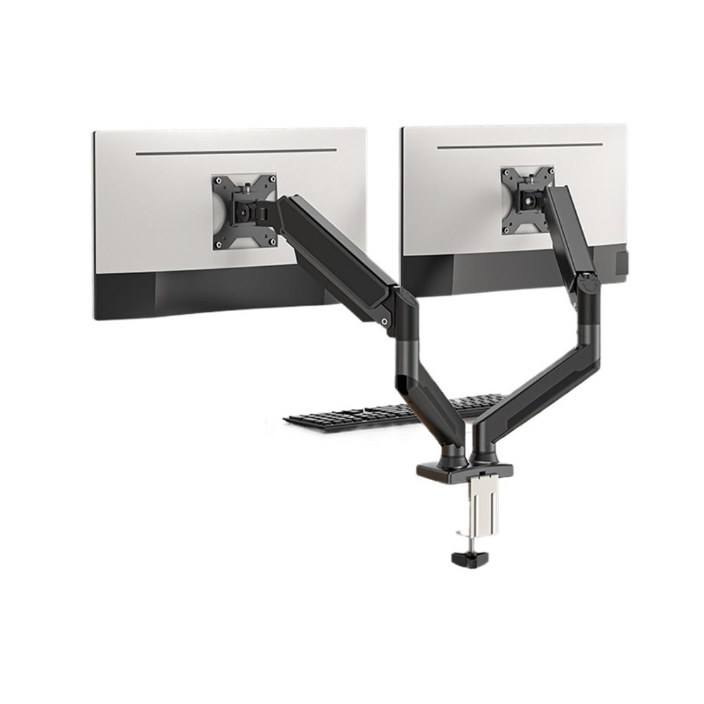 HFFFXRCY Monitor Arm Dual Monitor Stand, Adjustable Spring Monitor Desktop Stand, Suitable for 17"-32" 2-9kg, Maximum Weight 19.8 lbs(White)