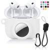 2 in 1 Soft Silicone Case Compatible with AirPods Pro 3 and AirTag, Shockproof Protective Skin Cover for AirPods Pro 3 with Keychain & Data Cable Lanyard for Men Women view 1