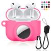 2 in 1 Soft Silicone Case Compatible with AirPods Pro 3 and AirTag, Shockproof Protective Skin Cover for AirPods Pro 3 with Keychain & Data Cable Lanyard for Men Women view 1