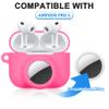 2 in 1 Soft Silicone Case Compatible with AirPods Pro 3 and AirTag, Shockproof Protective Skin Cover for AirPods Pro 3 with Keychain & Data Cable Lanyard for Men Women view 2