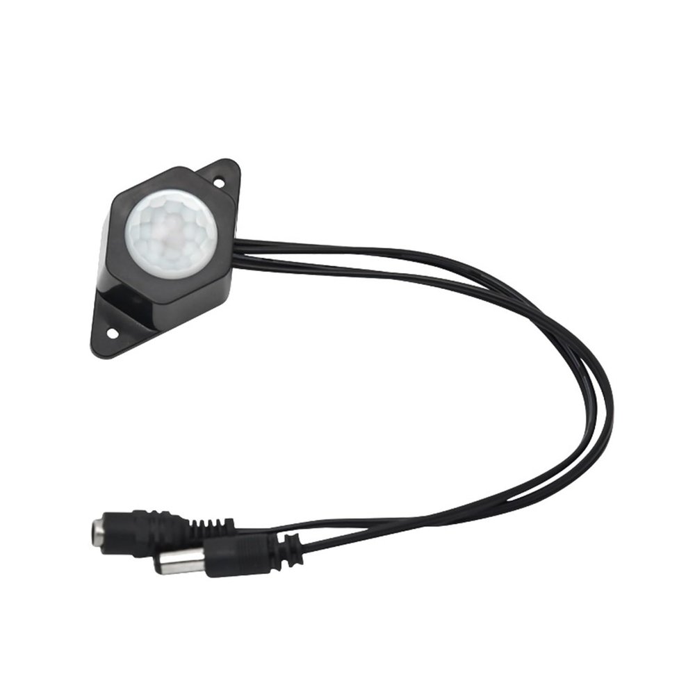 BIJKHSISN DC5V-24V 12V PIR Human Body Infrared Motion Sensor Detector Control LED Light bar photosensitive Sensor Switch Connector(LSD-P6A Black)