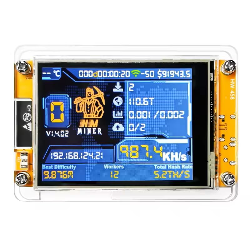 Lucky Miner for Computer Nerd Bitcoin Solo Lottery NMMiner Hashrate 987KH/s 2.8 inch Smart Display Crypto ESP32