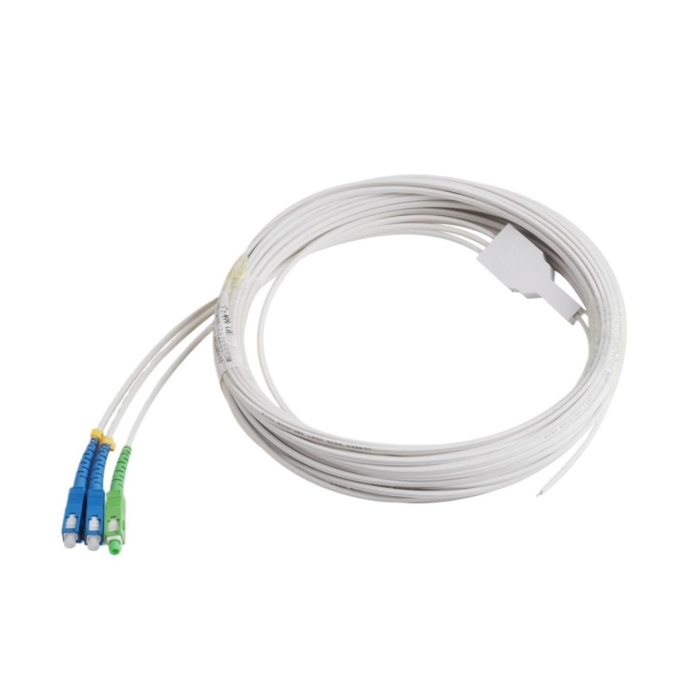ZMDRXQOJ Fiber Optic Wire 2UPC+1APC SC Optical Pigtail 3-Core Single-Mode Simplex Indoor Patch Cord Cable 3M/10M/20M/30M/40M(10M)