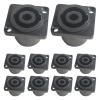 10PCS 4-Pin Neutrik Style Panel Socket - Compact Locking Connector for Power Amplifier Stage Rack (Black  10Pcs) view 1