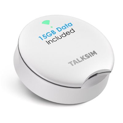 TALKSIM UFO Mobile Hotspot with 15GB Data, Portable Pocket WiFi 6 & 4G LTE Hotspot MiFi Device, Compatible with AT&T, T-Mobile, Verizon |10 Connected Devices, USA Coverage, No Contract (White, 15GB)
