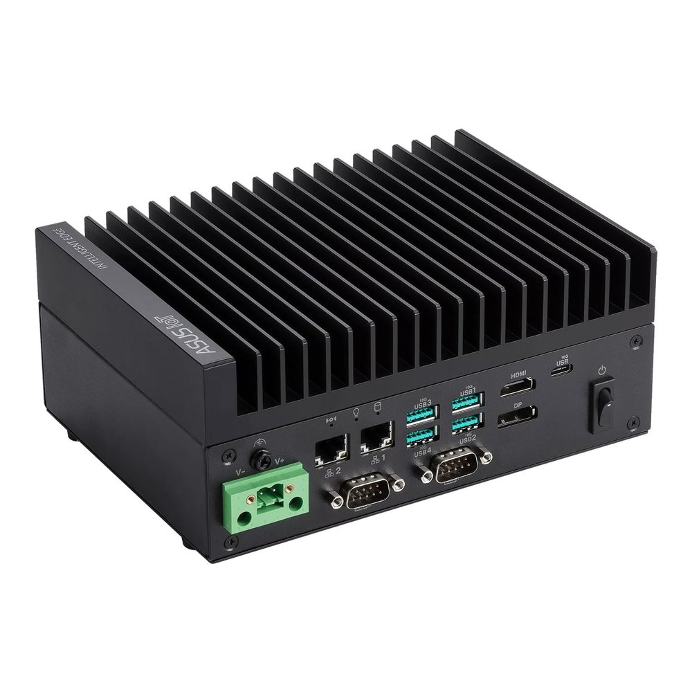 ASUS EBS-S510W Fanless Embedded Computer for Edge AI & IoT, Intel Core Ultra 7 265U, 16GB DDR5, 1TB SSD, DisplayPort, HDMI, Dual-LAN, Multiple USB and COM Ports, Wi-Fi, 9-36V DC