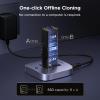 UGREEN 20Gbps Cloner, M.2 Duplicator Dual Bay NVMe Enclosure, Tool-Free USB3.2 Gen 2X2 to USB Adapter M.2 Docking Station for M Key PCIE NVMe SSD Reader Supports Offline Clone Up to 16TB view 3