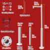 MZZKFC Segmented Security Camera Pole Stand Kit, 78 98 118 138 158 177 197 236in Universal Surveillance Camera Pole Post, Detachable Cameras Mount Post & Bracket(Light Coffee,6.6 foot-2m) view 2