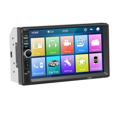 7 Inch HD Car MP5 Card Player with Rearview Camera with LED, Bluetooth/AUX/Voice Control/Mirror Link/TF Card Input/FM Satellite Radio for All Vehicles