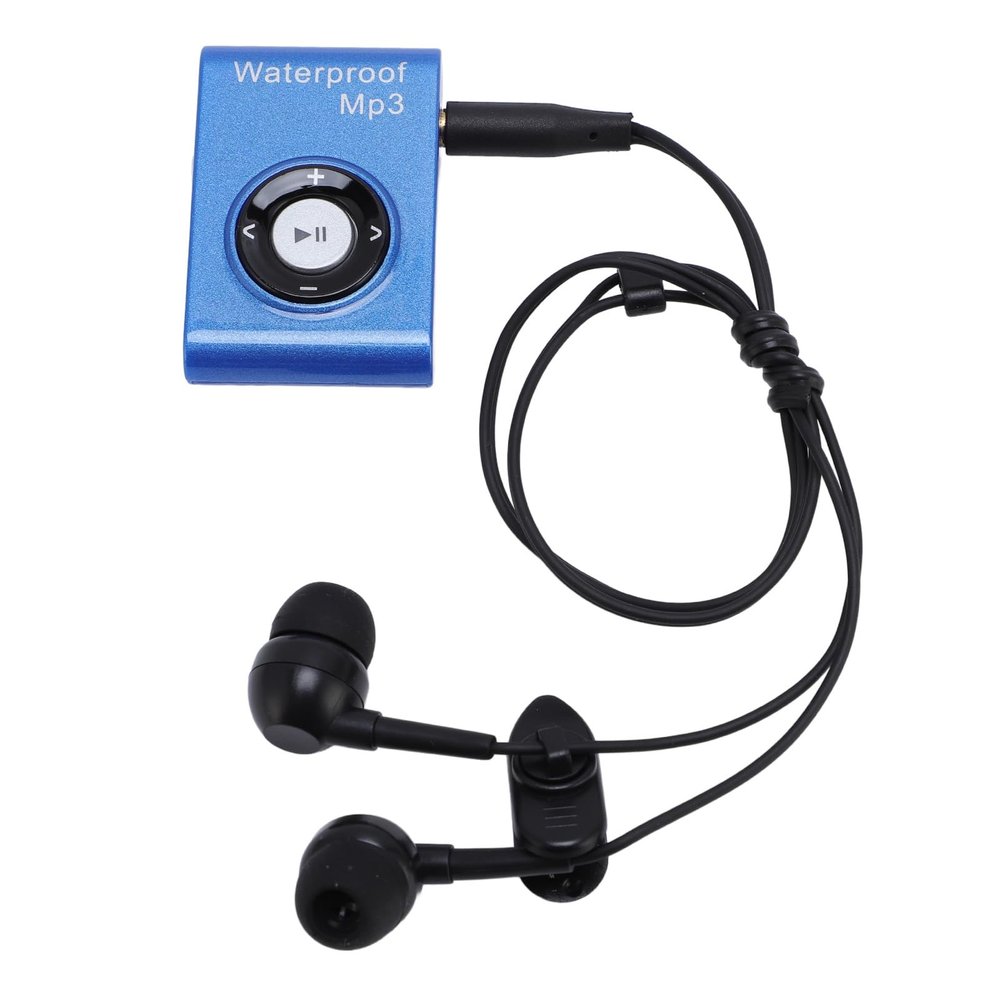 Luocute Swimming MP3 Player, Underwater Music Player with Safe, Earbuds, 8GB Memory, IPX8, Lossless Sound (Blue)