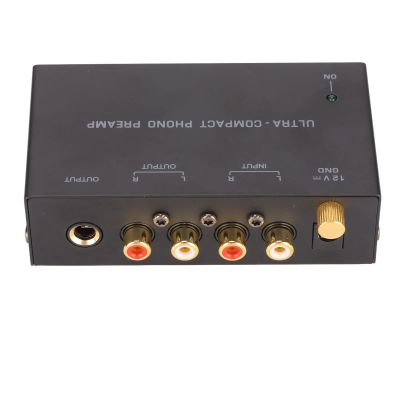 FAUOSWUK PP400 Phono Turntable Preamp,Phono Preamplifier Turntable Preamp Phonograph Amp with Gain Adjustment 12V Power Adapter for Record Player Speaker Computer (US Plug)