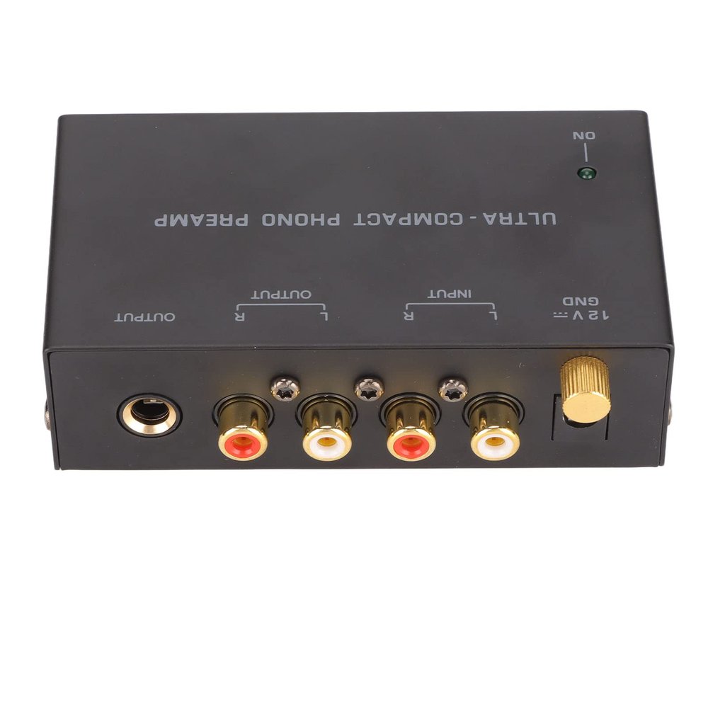 FAUOSWUK PP400 Phono Turntable Preamp,Phono Preamplifier Turntable Preamp Phonograph Amp with Gain Adjustment 12V Power Adapter for Record Player Speaker Computer (US Plug)