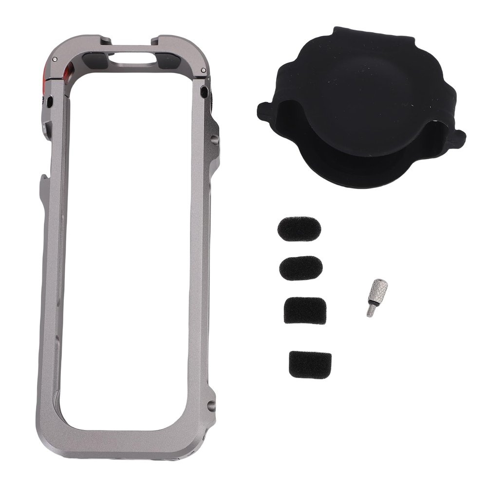 ciciglow Camera Cage Fit for X5, Aluminum Alloy Protective Case with Lens Cover, Wind Muff, Action Camera Frame Case with 1/4 Inch Screw Hole, 2 Cold Shoe Mounts