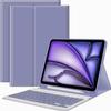 SENLAN Keyboard Case for Xiaomi Poco Pad/Redmi Pad Pro 12.1 inchDetachable Magnetic Bluetooth Keyboard Slim PU Leather Cover with Pen Holder Colorful KeysPurple Gray view 1