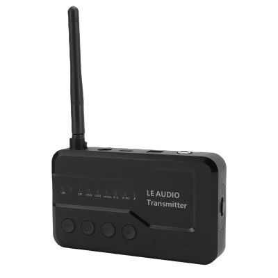 Zunate Bluetooth 5.3 Audio Transmitter, LE Audio AptX Low Latency, Dual Link, USB AUX Optical Coaxial, 80M Long Range for TV PC Projector to Wireless Headphones or Speakers