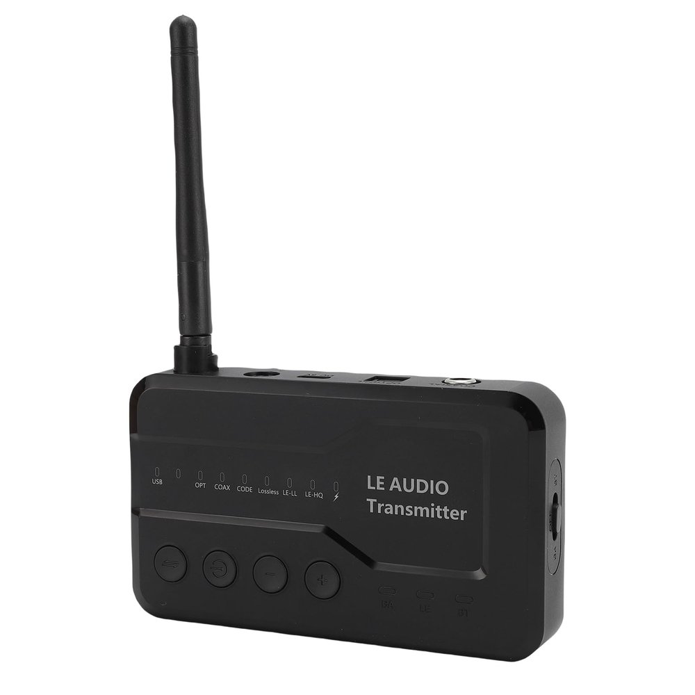 Zunate Bluetooth 5.3 Audio Transmitter, LE Audio AptX Low Latency, Dual Link, USB AUX Optical Coaxial, 80M Long Range for TV PC Projector to Wireless Headphones or Speakers