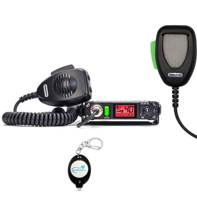 Bill III FCC AM/FM CB Radio with DIGIMIKE Microphone, Ultra-Compact with P Channels, NRC, Weather Channel, Scan Skip, ASC, VOX, USB Port, 7 Color Display with Lumintrail Keychain