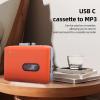 AYNEFY Portable Cassette Player Tape Recorder, Casset Player USB C Cassette to Mp3 Converter, with Fast Forward and Rewind, Recording, Headphone, Orange, Easy Music Transfer with App for view 2