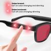 OZOKSKS Ai Smart Glasses|Bluetooth Sunglasses for Men/Women|Real-Time Translation with 140+ Language,UV Protection|Sports/Travel/Drive/Busniess (Black Frame Red Lens) view 2