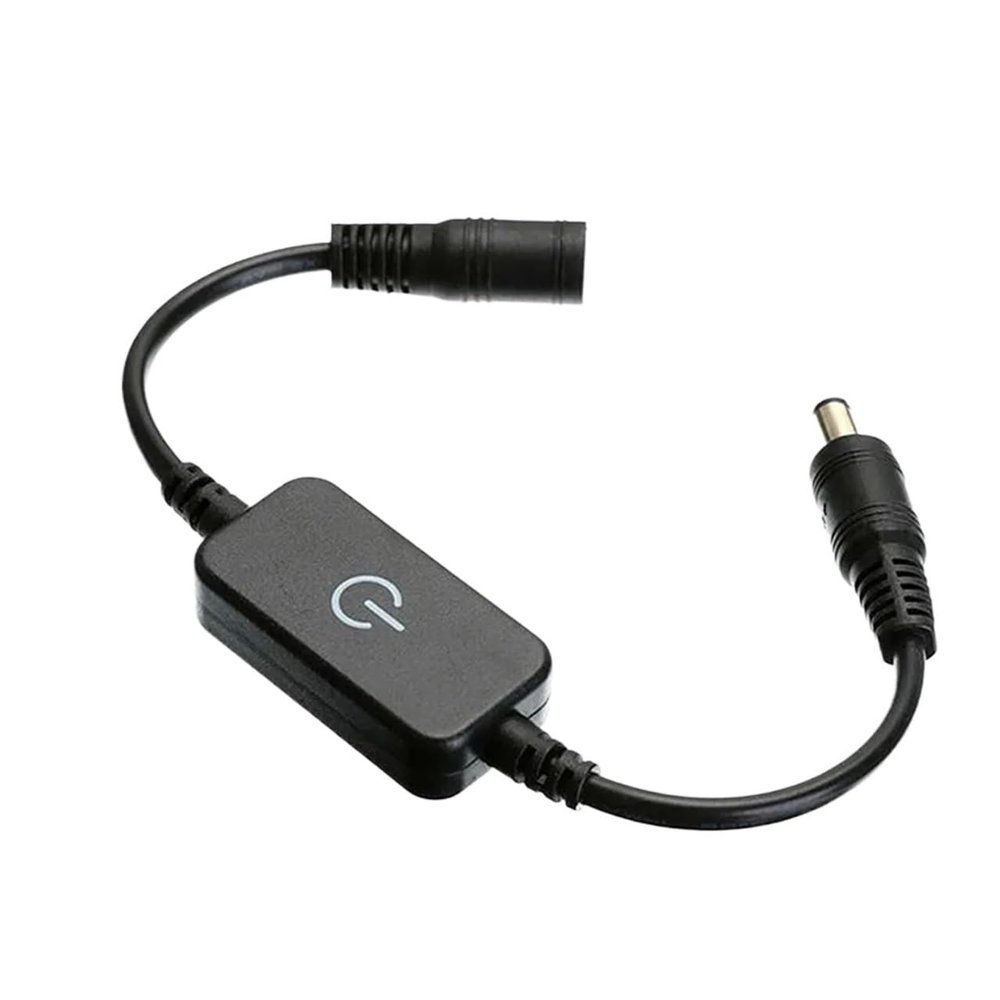 Treayes ITouch Dimmer Switch 12V 24V / Black Controller with DC Female & Male Plug for Single Color Strip(White)