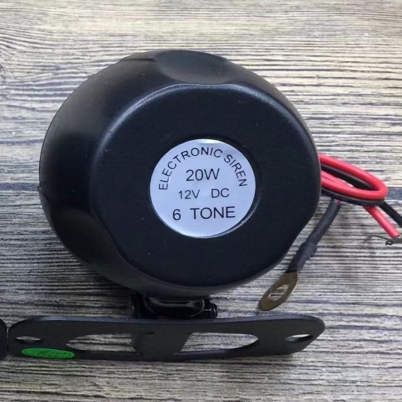 Universal Car Alarm Siren - 6-Tone Anti-Theft Alarm Horn (DC12V, 20W, 120dB)