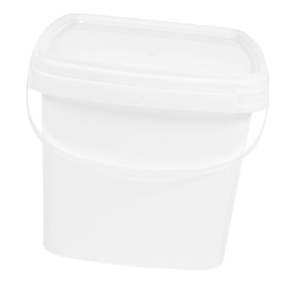 PP Plastic Water Bucket White with Handle and Lid, 1l