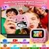 Kids Instant Print Camera- Christmas Birthday Gifts for Age 3-12 Girls Boys- Selfie Digital Camera with 32GB SD Card- Toddlers Portable Travel Toy for 3 4 5 6 7 8 9 10 Year Old Girls Boys-Pink view 3