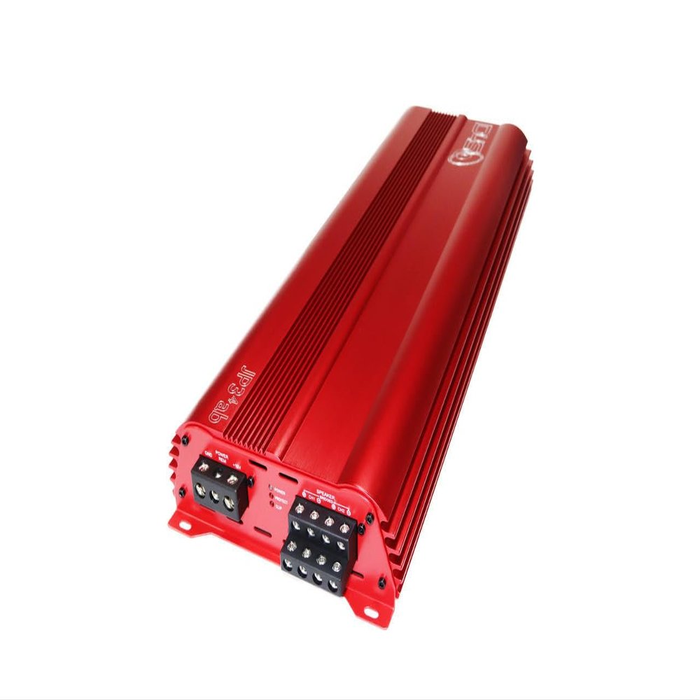 DOWN4SOUND JP34 AB RED 4 Channel Car Audio Amplifier | 590W RMS Class AB Power Amp | Car Stereo Speaker Amplifier | High-Performance Automotive Sound