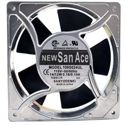 109S024UL SANYO 115V 120mm Fan 14/12W 0.16/0.14A 120x120x38MM Cooling Fan Shrandi