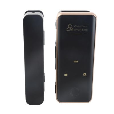 Depisuta Smart Glass Door Lock, 4 in 1 Fingerprint Password Card Remote Unlocking with Attendance Function for Frameless Framed Glass Wooden Doors 8mm to 120mm
