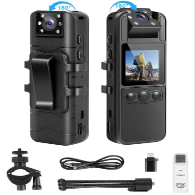 SPIKECAM Computer-Free Body Cameras with Audio and Video Recording, 6 Hrs 1080P Personal Small Bodycam with Photo, Night Vision, SOS Sound, Wearable Body Cam for Security, Running, Biking 128G