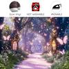 12x10ft Spring Enchanted Forest Backdrop Purple Fairy Tale World Grass Butterfly Wonderland Background Magic Garden Tea Party Kids Girl Baby Shower Photo Booth Studio Props Backdrops view 2