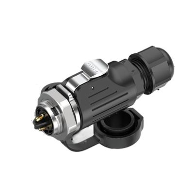 Panel metal reverse mount (locking wire) locking screw power waterproof connector EW-LP16 panel metal 2/3/4/5-pin reverse mount aviation socket(EW-LP16-2P)