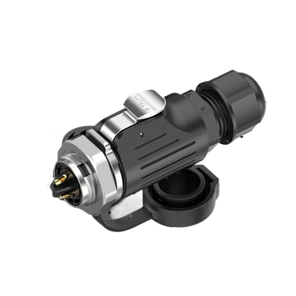 Panel metal reverse mount (locking wire) locking screw power waterproof connector EW-LP16 panel metal 2/3/4/5-pin reverse mount aviation socket(EW-LP16-2P)