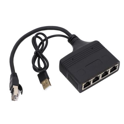 Focket Ethernet Splitter 4 Port, 1000Mbps Gigabit Internet Splitter with USB Power Cable for ADSL TV Modems in Routers TV Box