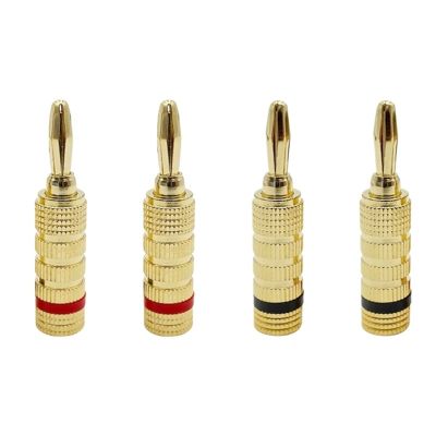 8/40/200pcs 4mm Banana Musical Cable Wire Audio Speaker Adapter Plated Speaker Cable Wire Pin Connectors Gold-Plated(8Pcs (4Pairs))