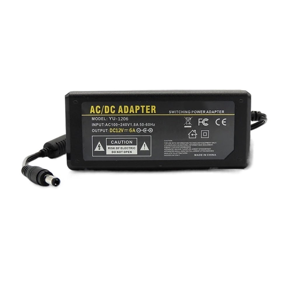 12V6A Power Adapter LED LCD Display Power Supply 12V Monitoring Equipment Power Supply 72W Sufficient Power