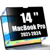 Ceydebne Nano-Suction Privacy Screen Protector for MacBook Pro 14 Inch (2021-2024, M1, M2, M3, M4, Pro, Max) Removable Laptop Privacy Screen Shield view 1