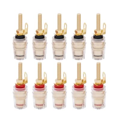 10pcs/lot 4MM Speaker Amplifier Terminal Binding Post Banana Jack Socket Connector Long Thread Adapter Red/Black