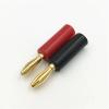 100Pcs Brass Gold Plated 4mm Wire Cable Audio Speaker Banana Connector Horn Speakers Banana Black Red(Black) view 3